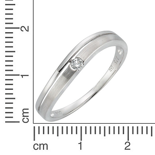 Accessoires Ringe Diamonds by Ellen K. Ring 375/- Weißgold Brillant 0 06ct. Brillant rhodiniert Ringe weiß