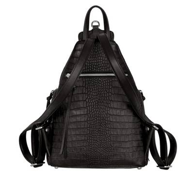 Silvio Tossi Leder-Rucksack mit Krokodil-Prägung Tagesrucksäcke 2