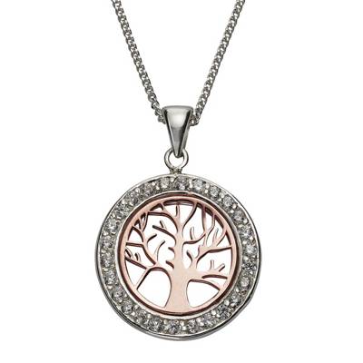 ZEEme Silver Anhänger+Kette 925/- Sterling Silber rotvergoldetKettenanhänger