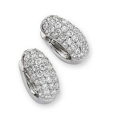 Celesta Silber Klappcreolen 925/- Sterling Silber ZirkoniaOhrringe