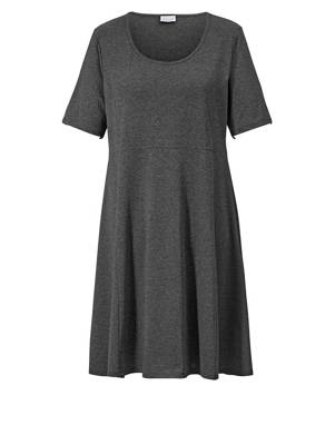 Jerseykleid kurzarm uni Ausgestellt blickdicht Baumwolle Jerseykleider 2