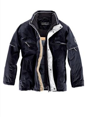 Longjacke Dekorative Nähte,Emblem,Stickerei,Zweigeteiltes Futter langarm Verdeckter Reißverschluss,Verdeckte Druckknopfleiste uni Regular Fit Baumwolle,Kunstfaser Übergangsjacken