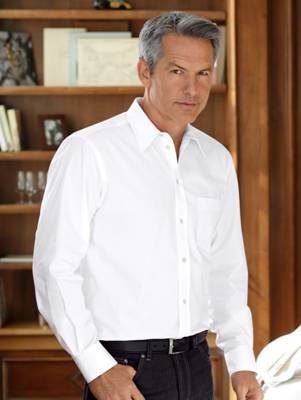 Hemd langarm Knopfleiste uni Regular Fit halbtransparent Baumwolle Langarmhemden 2