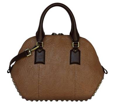 POON Switzerland Lederhand- und Schultertasche mit Fantasieprägung Handtaschen 2