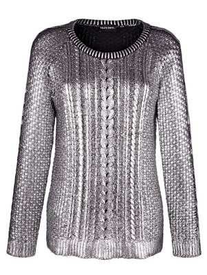 Laura Kent Pullover langarm uni Figurumspielend blickdicht Baumwolle Pullover