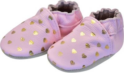 Krabbelschuhe HEARTS GOLD PINK für Mädchen, Classic Z 2