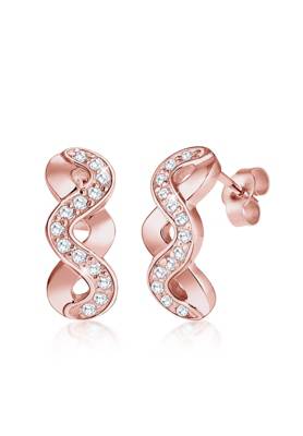 Elli Ohrringe Infinity Unendlichkeit Zirkonia 925 Silber Noble Ohrringe